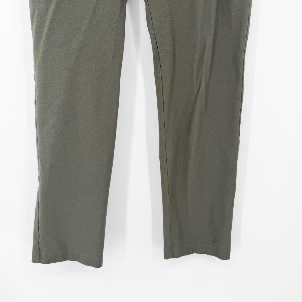 Eileen Fisher Olive Green Stretch Jersey Pull On Leggings Pants Size Large - Picture 3 of 6